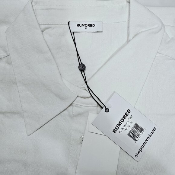 NWT Rumored - M - Ex-Boyfriend Oversized Button Up Shirt In White - Picture 5 of 7